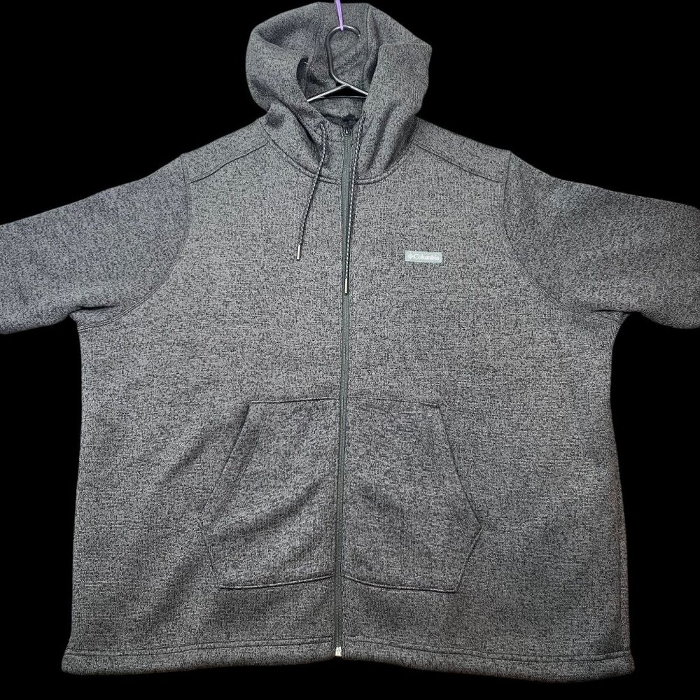 Columbia Heather Gray Full-Zip Hoodie Jacket Mens SZ 3X Polyester Fleece Lining
